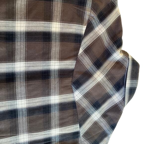 WESTERN ELY Cattlemen XL Brown Plaid Western Shirt VTG - Picture 11 of 15